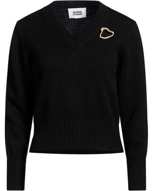 Alpha Studio Jumper Merino Wool - Black