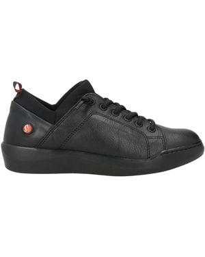 Softinos Sneakers Leather, Textile Fibers - Black