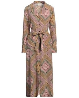 Momoní Silk Midi Shirt Dress with Belt - Natural