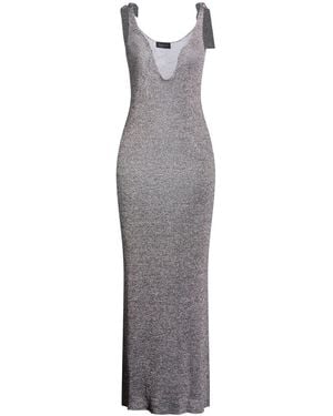 Roberto Collina Maxi Dress Viscose, Metallic Polyester - Gray