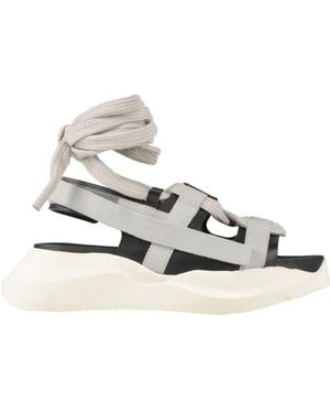 Rick Owens Sandals Leather, Textile Fibers - White