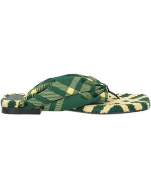 Burberry Thong Sandal Textile Fibres, Leather - Green