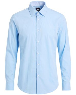 BOSS Shirt Cotton, Elastane - Blue