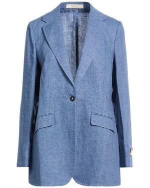 Massimo Alba Slate Blazer Linen - Blue