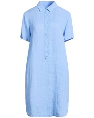 120% Lino Minivestido - Azul