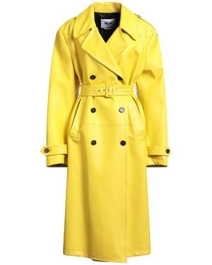 MSGM Overcoat & Trench Coat Polyester, Elastane, Polyurethane - Yellow