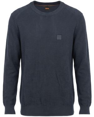 BOSS Sweater Cotton, Elastane - Blue