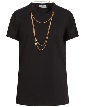 Elisabetta Franchi T-Shirt Cotton - Black