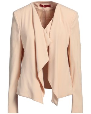 HUGO Viscose Lapel Collar Jacket - Natural