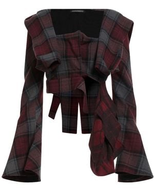 Yohji Yamamoto Collections Burgundy Jacket Wool, Nylon, Acrylic, Polyester - Black