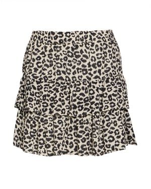 8pm Cream Mini Skirt Rayon, Metallic Polyester - Black