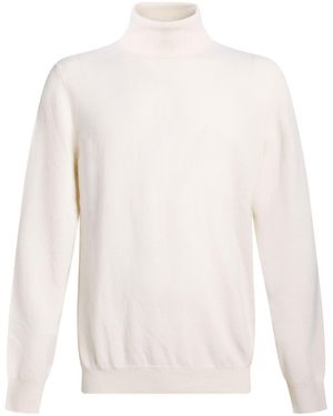 Fedeli Cream Turtleneck Cashmere - White