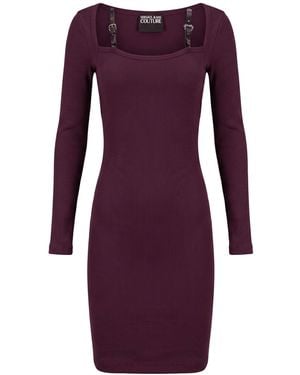 Versace Jeans Couture Midi Dress Cotton, Elastane - Purple
