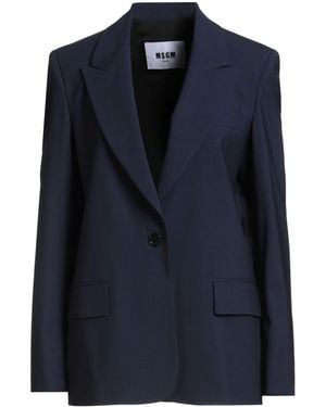 MSGM Blazer Virgin Wool, Elastane - Blue