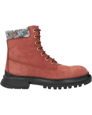 Missoni Ankle Boots Leather, Textile Fibers - Brown