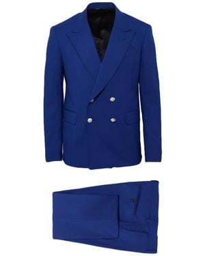 Brian Dales Suit Polyester, Wool, Elastane - Blue