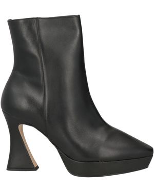 Miss Unique Ankle Boots Leather - Black