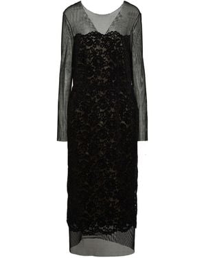 Clips Midi Dress Polyester, Elastane - Black