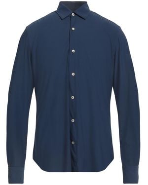 Giannetto Portofino Stretch Jersey Button-Down Shirt - Blue