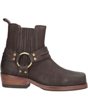 Bronx Dark Ankle Boots Leather - Brown