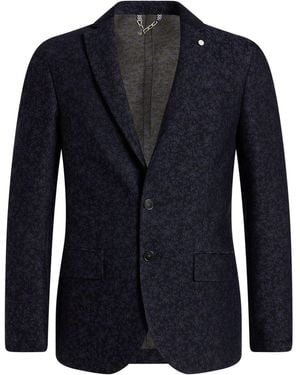 Luigi Bianchi Midnight Blazer Cotton, Wool - Blue