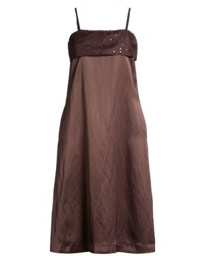 Peserico Midi Dress Viscose, Linen, Polyester - Brown
