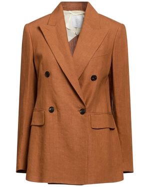 Eleventy Camel Blazer Linen - Brown