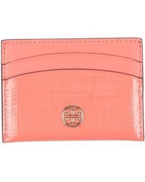 Tory Burch Cardholder Textile Fibres - Pink
