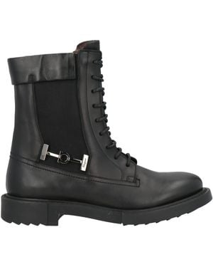 Ferragamo Ankle Boots Calfskin, Textile Fibers - Black