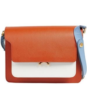 Marni Tan Shoulder Bag Calfskin, Brass - Orange