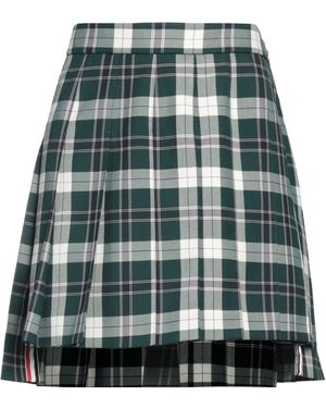 Thom Browne Wool Blend Pleated Miniskirt - Green
