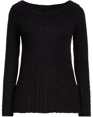 Manila Grace Sweater Alpaca Wool, Polyamide, Virgin Wool - Black