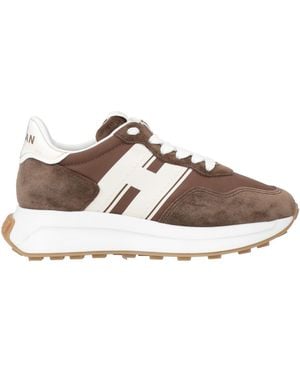 Hogan Trainers Leather, Textile Fibres - Brown