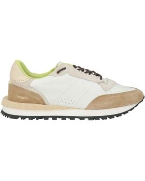 HIDNANDER Ivory Sneakers Leather, Textile Fibers - White