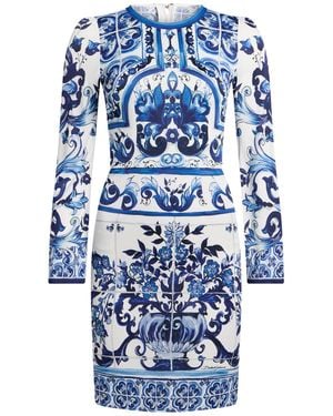 Dolce & Gabbana Azure Midi Dress Viscose - Blue