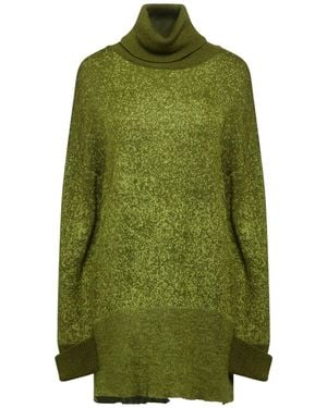 Manila Grace Military Turtleneck Acrylic, Polyamide, Mohair Wool - Green