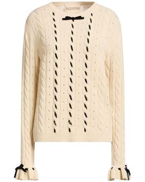Valentino Garavani Ivory Sweater Virgin Wool - Natural