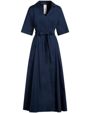 Max Mara Maxi Dress Cotton, Polyamide, Elastane - Blue