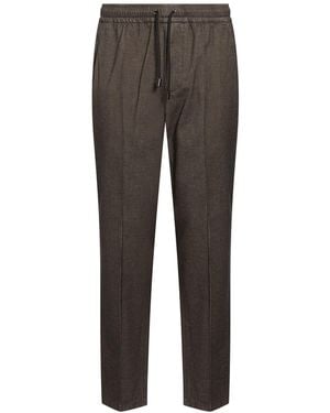 Isaia Charcoal Trousers Cotton - Grey