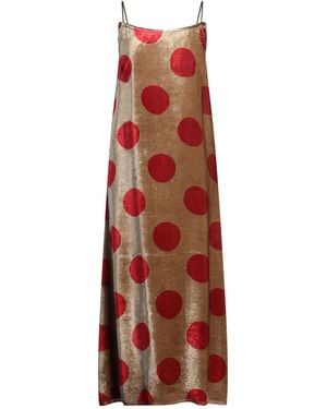 Uma Wang Khaki Midi Dress Viscose, Silk - Red