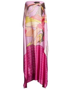 Fendi Maxi Dress Silk, Metallic Fiber - Pink