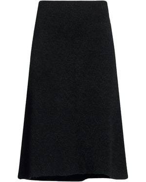 Rick Owens Midi Skirt Alpaca Wool, Polyamide, Wool, Elastane - Black