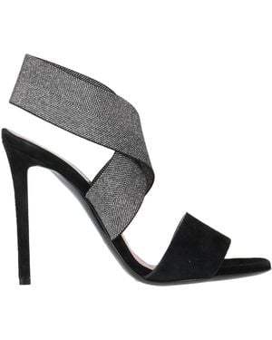 Pollini Sandals Leather, Textile Fibres - Black