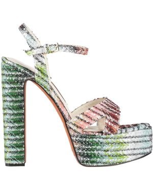 Missoni Sandals Textile Fibres, Leather - Metallic