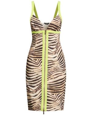 Just Cavalli Sand Midi Dress Polyester, Elastane - Metallic