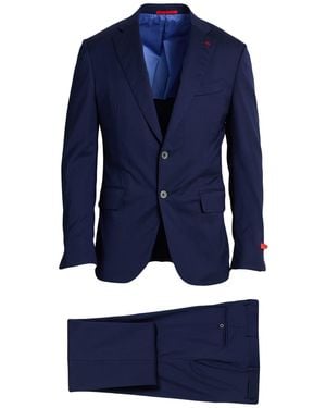 Isaia Suit Wool, Silk, Elastane - Blue