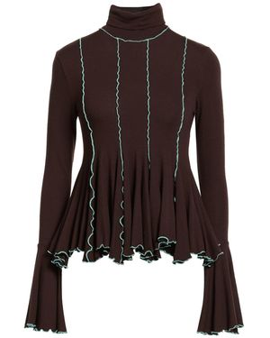 Siedres Dark Turtleneck Viscose, Elastane - Brown