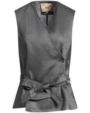 ALESSIA SANTI Tailored Vest Linen, Polyamide, Polyester - Gray