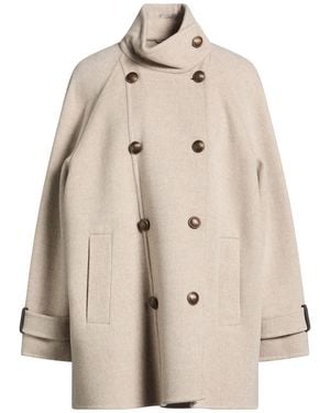 Brunello Cucinelli Coat Virgin Wool, Cashmere, Brass - Natural