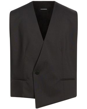 Emporio Armani Tailored Vest Virgin Wool - Black